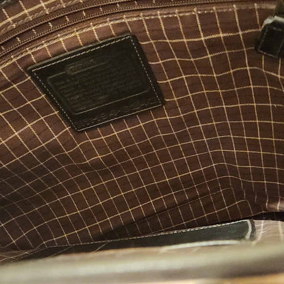 Coach women tote . Wool and leather handles - Picture 5 of 5